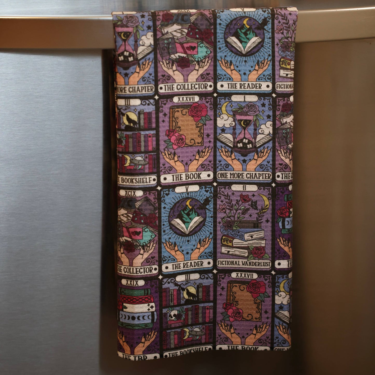 Reading Tarot Cards Double Sided Waffle Dish Towel