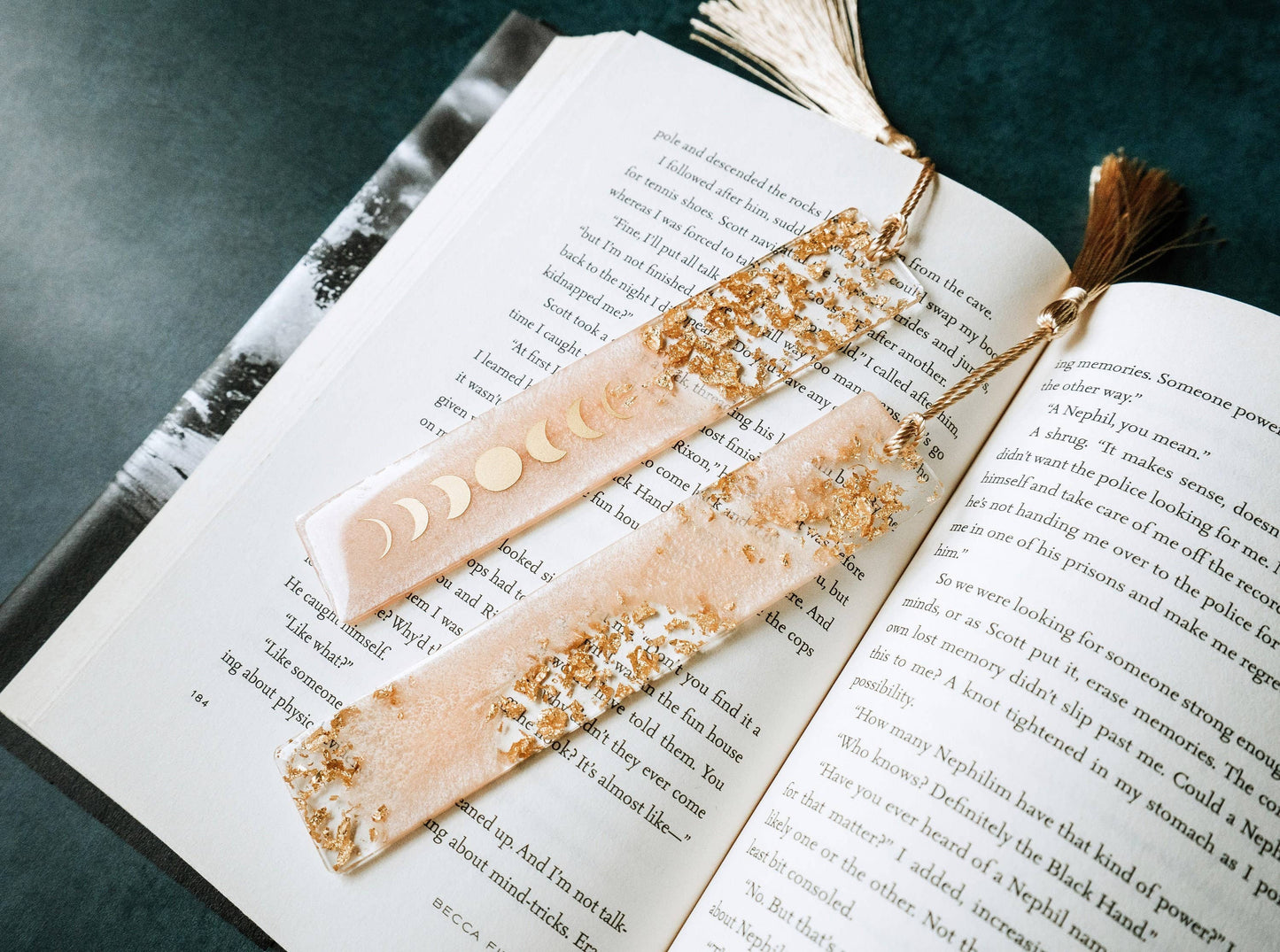 Peach Moon Phases & Geode Bookmark: Moon Phases