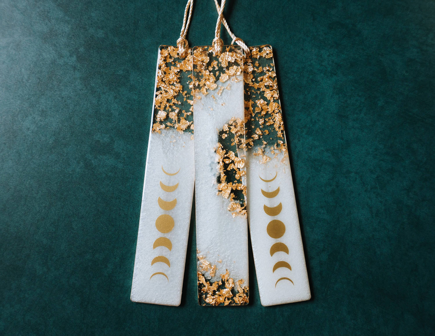 White Moon Phases & Geode Bookmark: Moon Phases