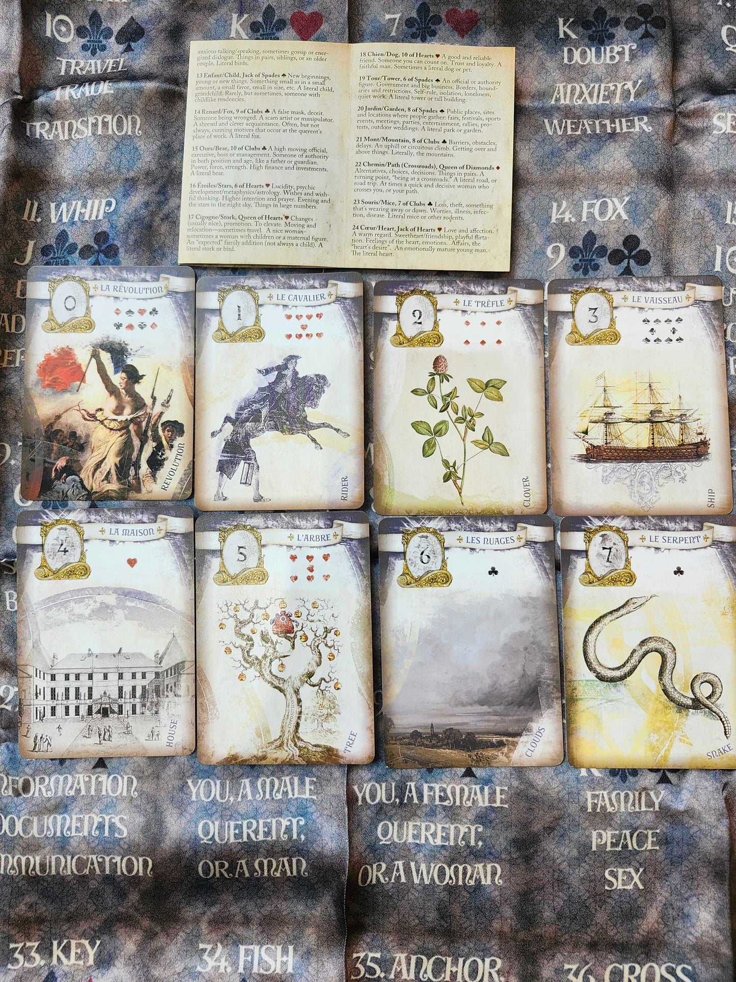 The Lenormand Revolution Deck, Mini Deck, Divination Cloth Bundle~ Carrie Paris