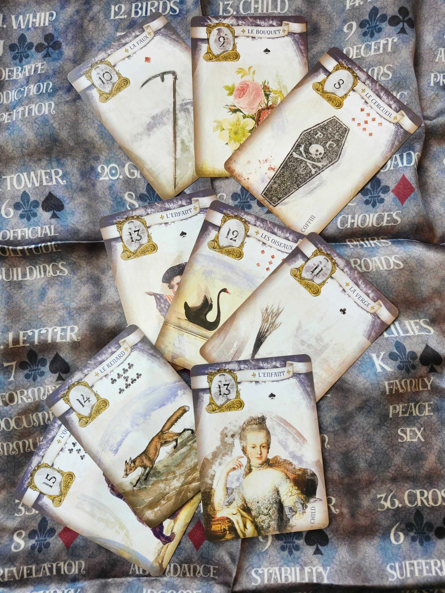 The Lenormand Revolution Deck, Mini Deck, Divination Cloth Bundle~ Carrie Paris