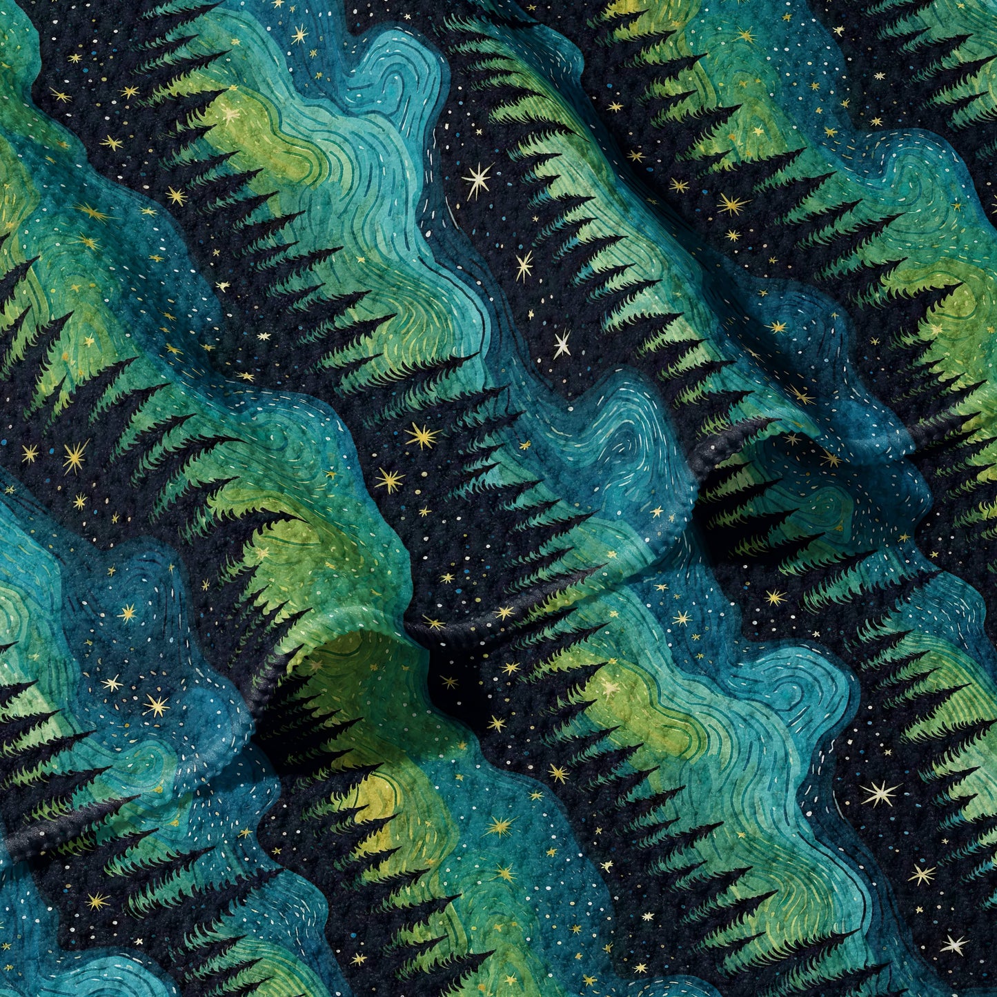 The Northern Lights Double Sided Waffle Dish Towel