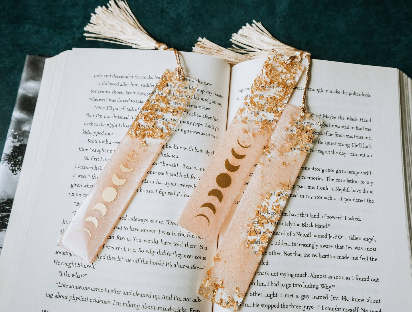 Peach Moon Phases & Geode Bookmark: Moon Phases