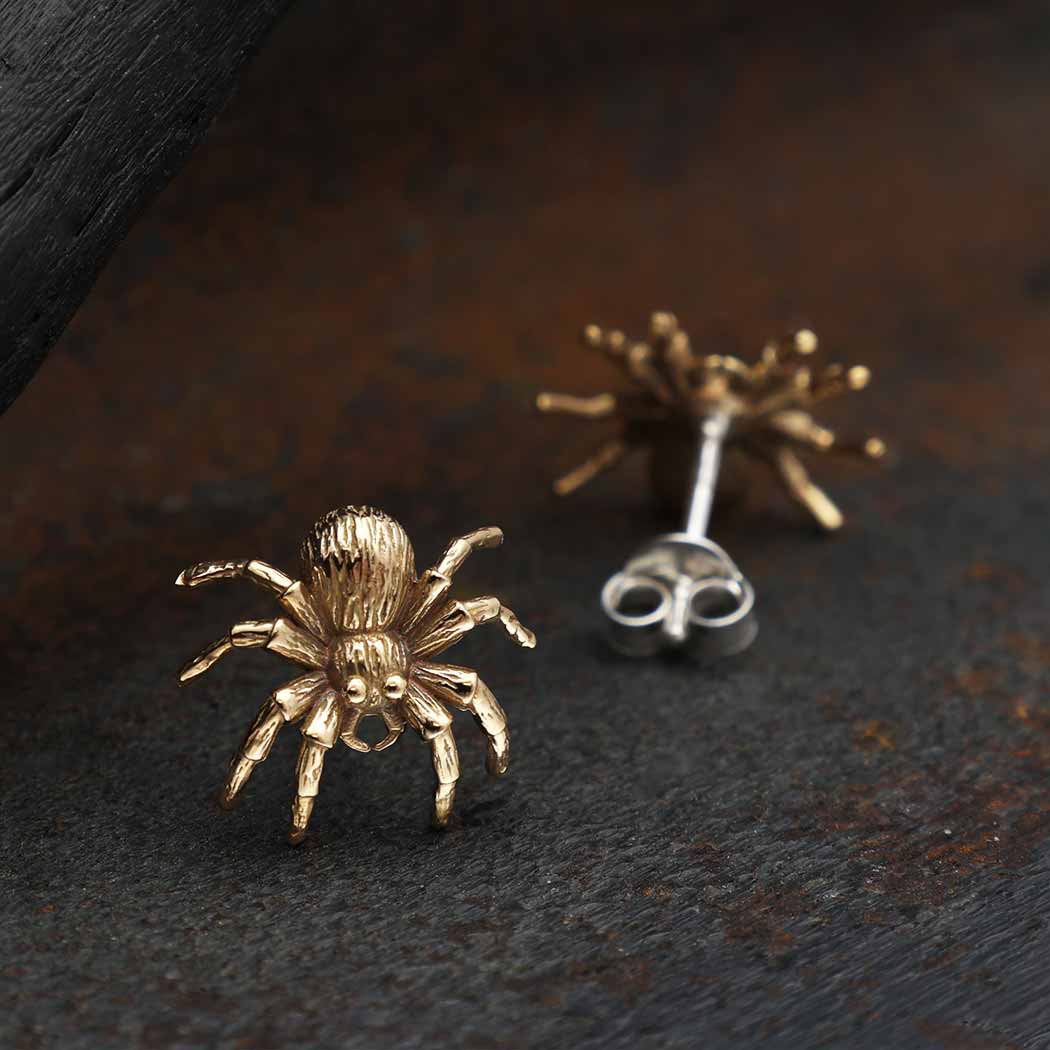 Spider Post Earrings 11x12mm: Recycled Sterling Silver