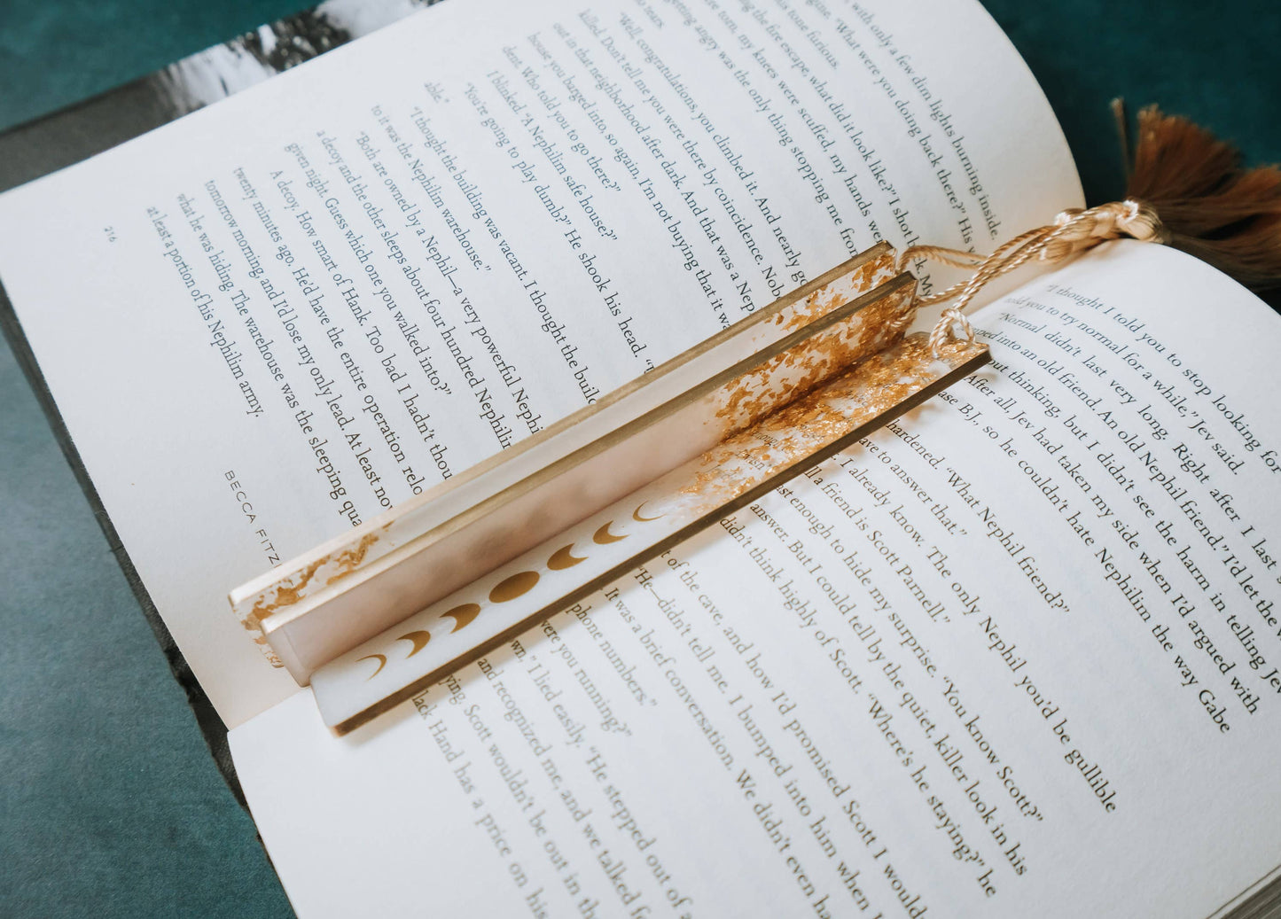 White Moon Phases & Geode Bookmark: Moon Phases