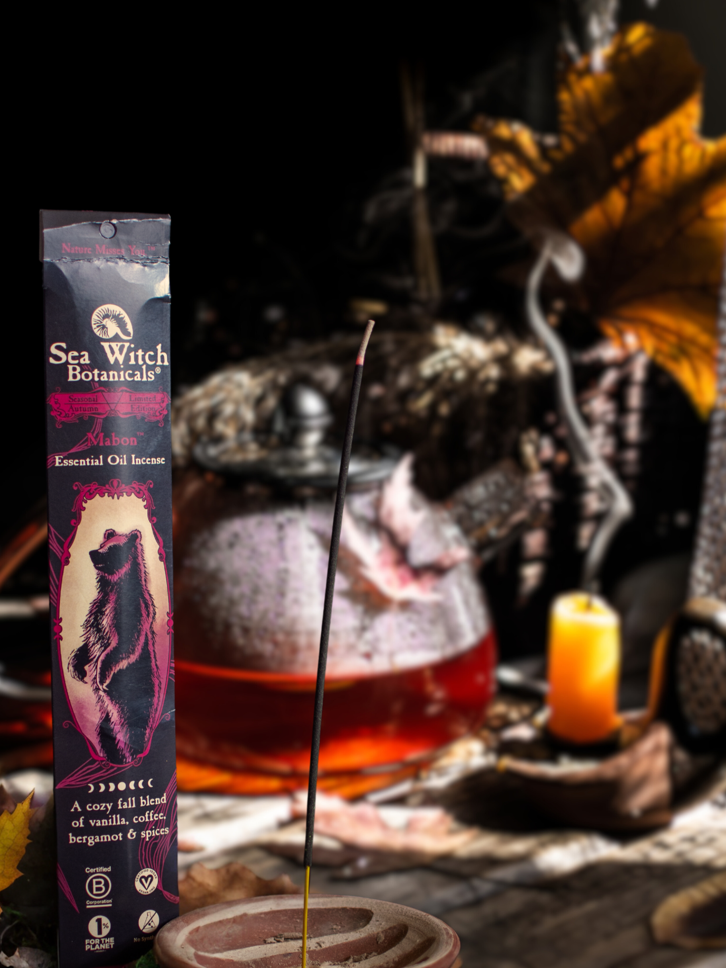 Mabon™ Incense: with All-Natural Coffee, Vanilla,: 20 stick pack 10/case