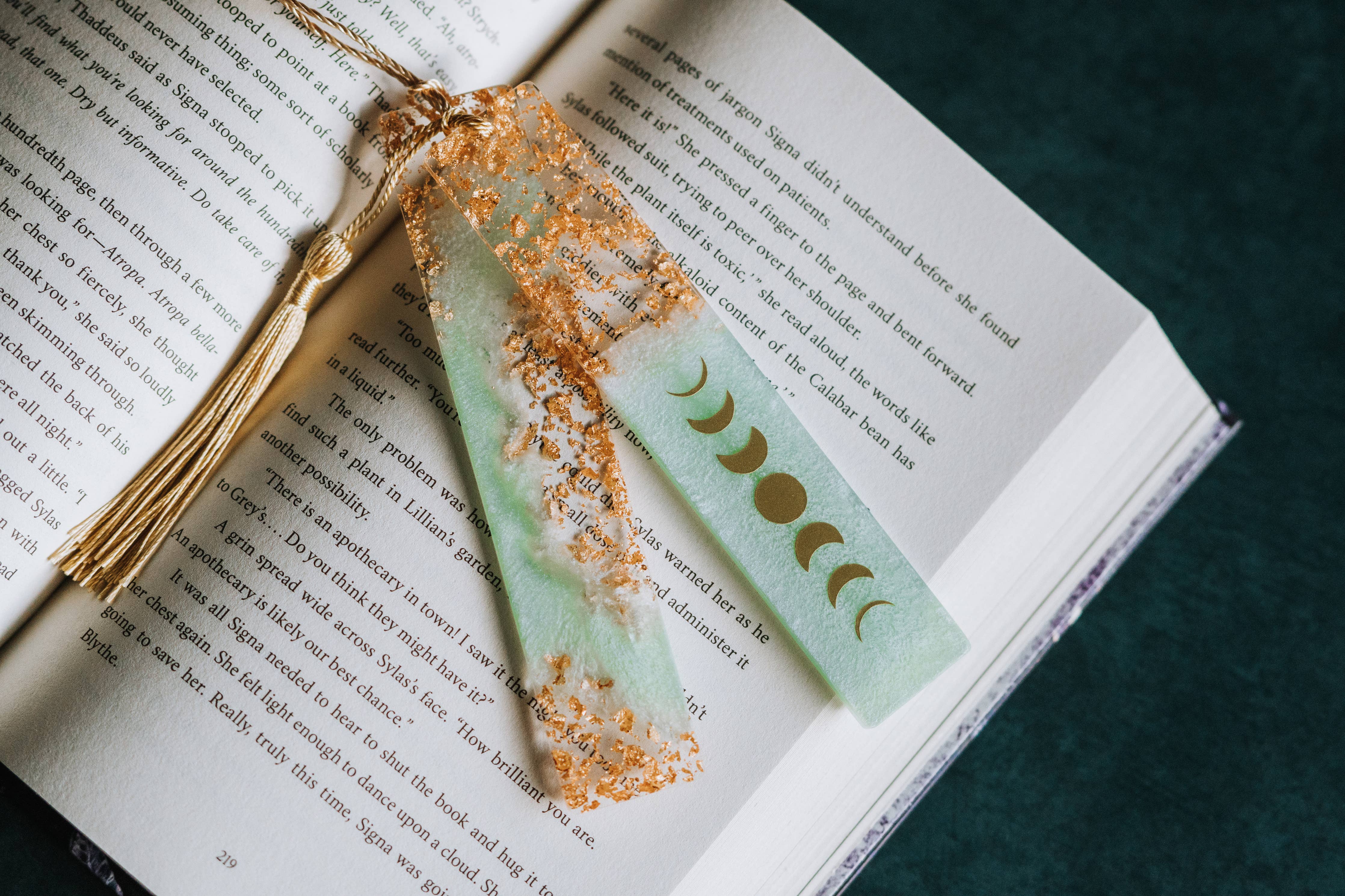Sage Green Moon Phases & Geode Bookmark: Moon Phases – The Boston Tea Room