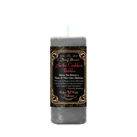 Wicked Witch Halloween As the Cauldron Bubbles Candle