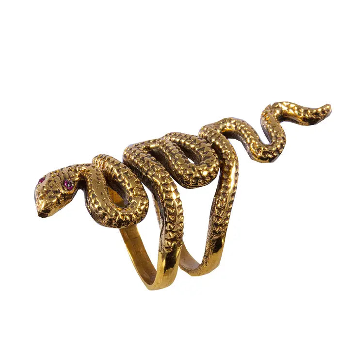 Fire-Eyed Snake Brass Ring: 6