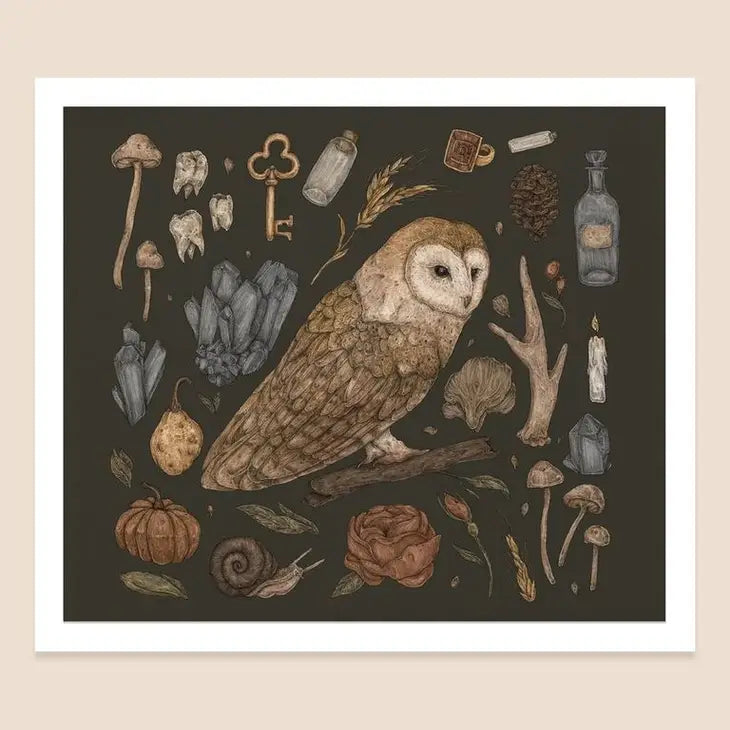 10.5” x 9” Harvest Owl Print