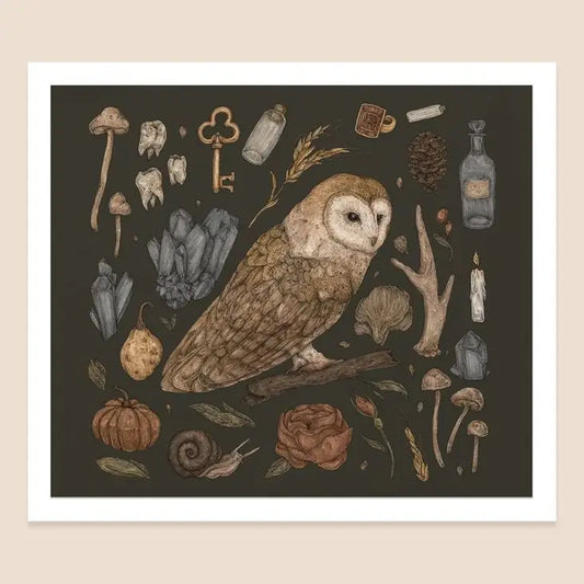 10.5” x 9” Harvest Owl Print