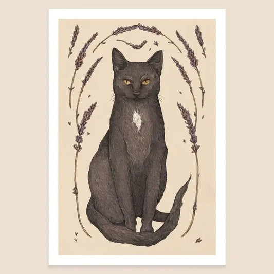 8” x 12” The Cat and Lavender Print