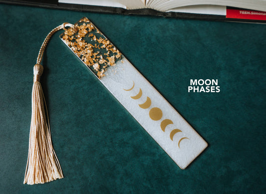 White Moon Phases & Geode Bookmark: Moon Phases