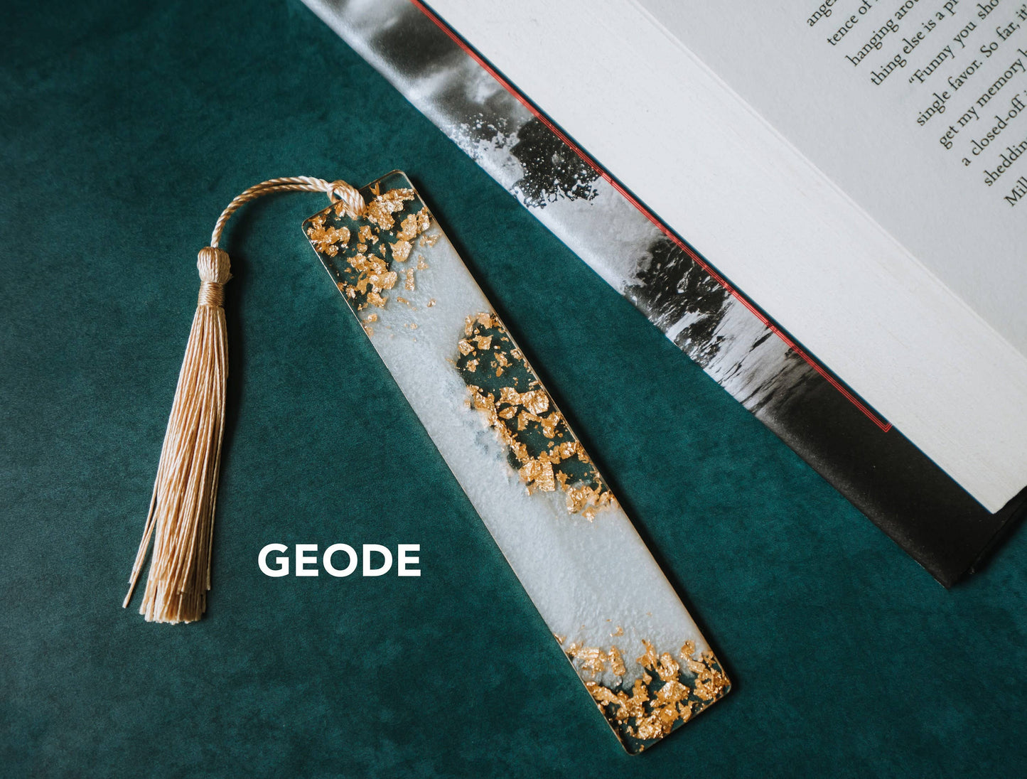 White Moon Phases & Geode Bookmark: Moon Phases