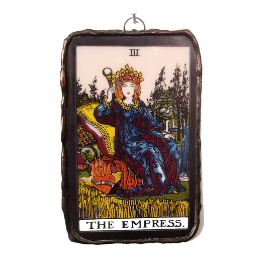 The Empress Glass Tarot Card | Glass Ornament | Art | Spooky