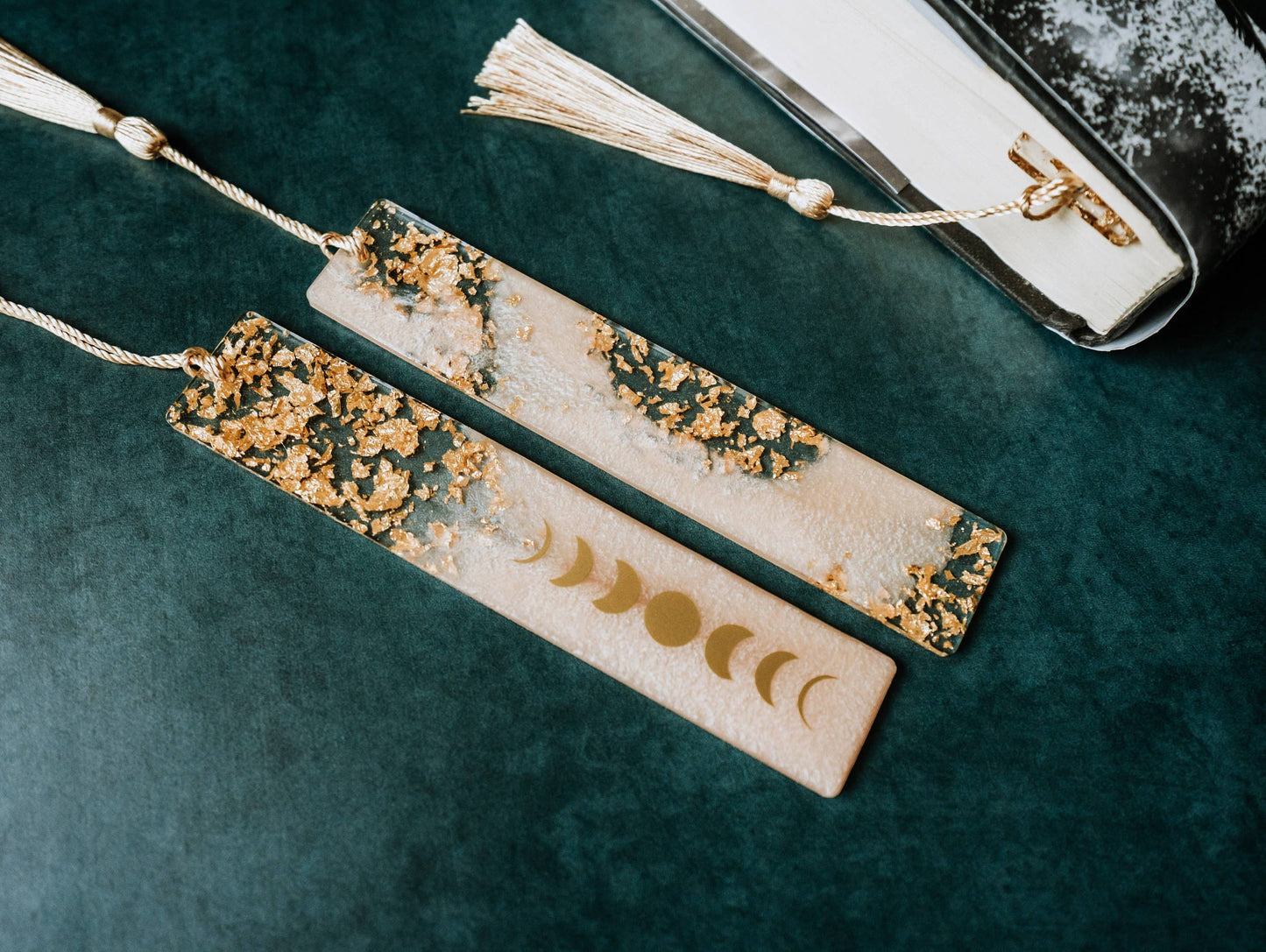 Peach Moon Phases & Geode Bookmark: Moon Phases