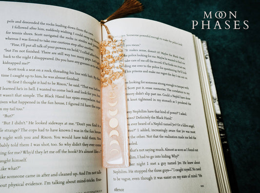 Peach Moon Phases & Geode Bookmark: Moon Phases