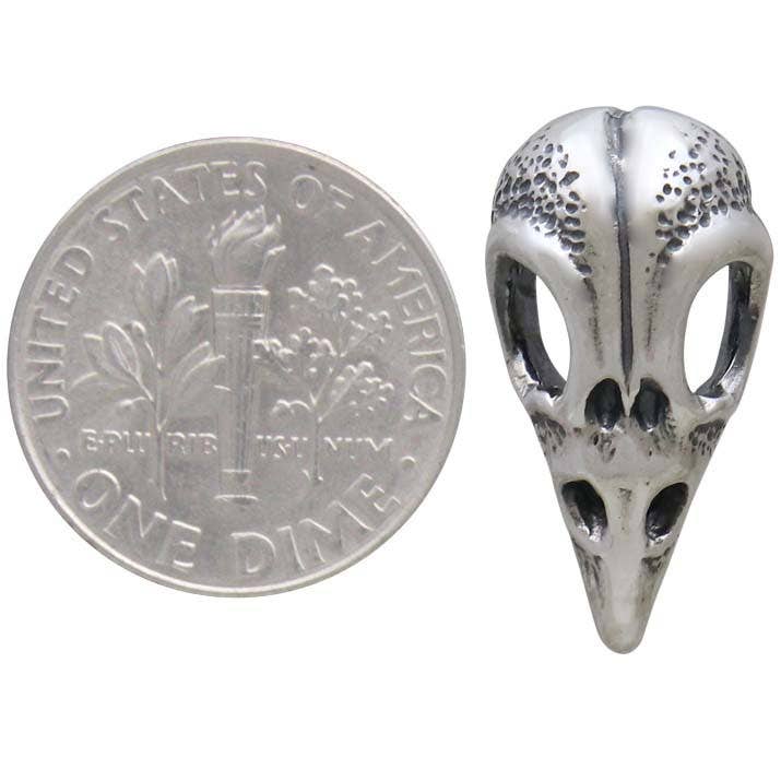 Sparrow Skull Post Earrings 12x7mm: Sterling Silver