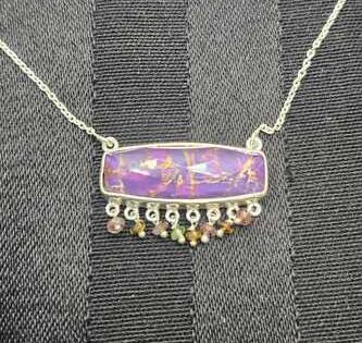 Transcendent Purple Turquoise Necklace with Tourmaline