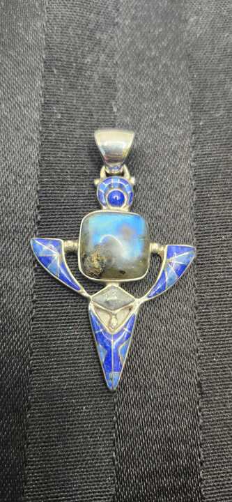 Labradorite & Lapis Goddess Style Pendant