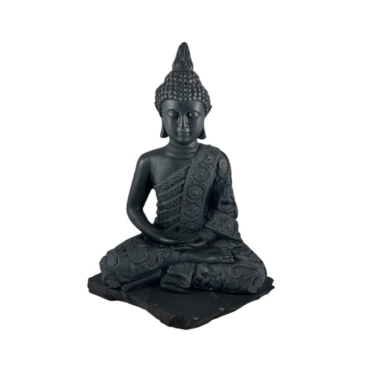 Seated Buddha Shungite Statue L9"xW5"xH10"