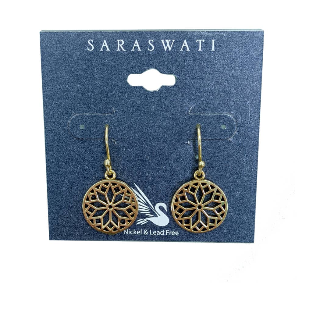 Flower of Life Brass Earring