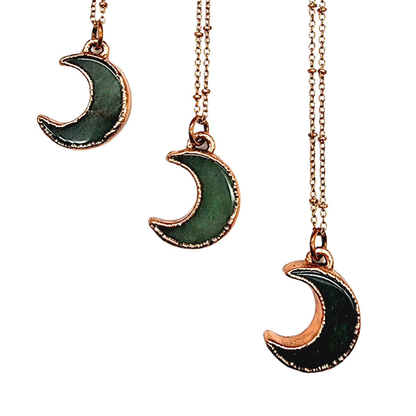 Petite Aventurine Crescent Moon Necklace