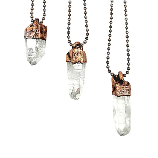 Clear Quartz Crystal Point Necklace