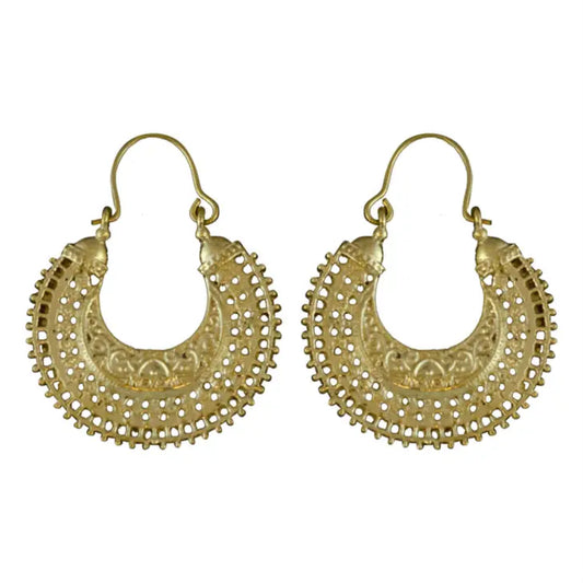 Champagne Brass Hoop Earrings