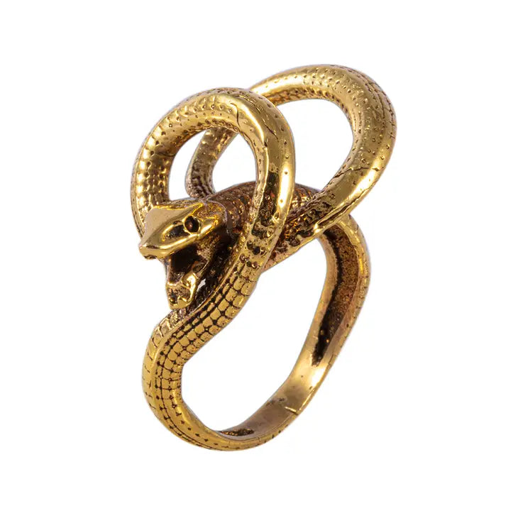 Double-Twist Brass Snake Ring