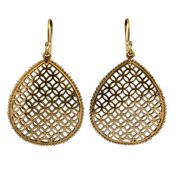 Flower of Life Brass Earrings