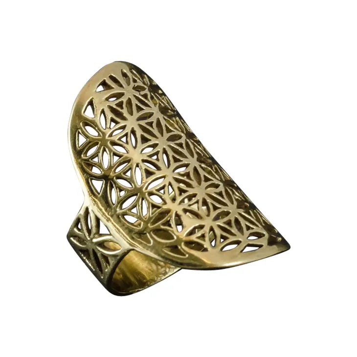 Flower of Life Brass Ring