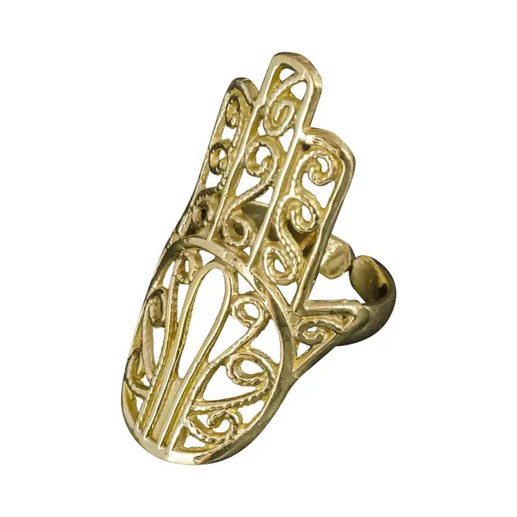 Hamsa Brass Ring