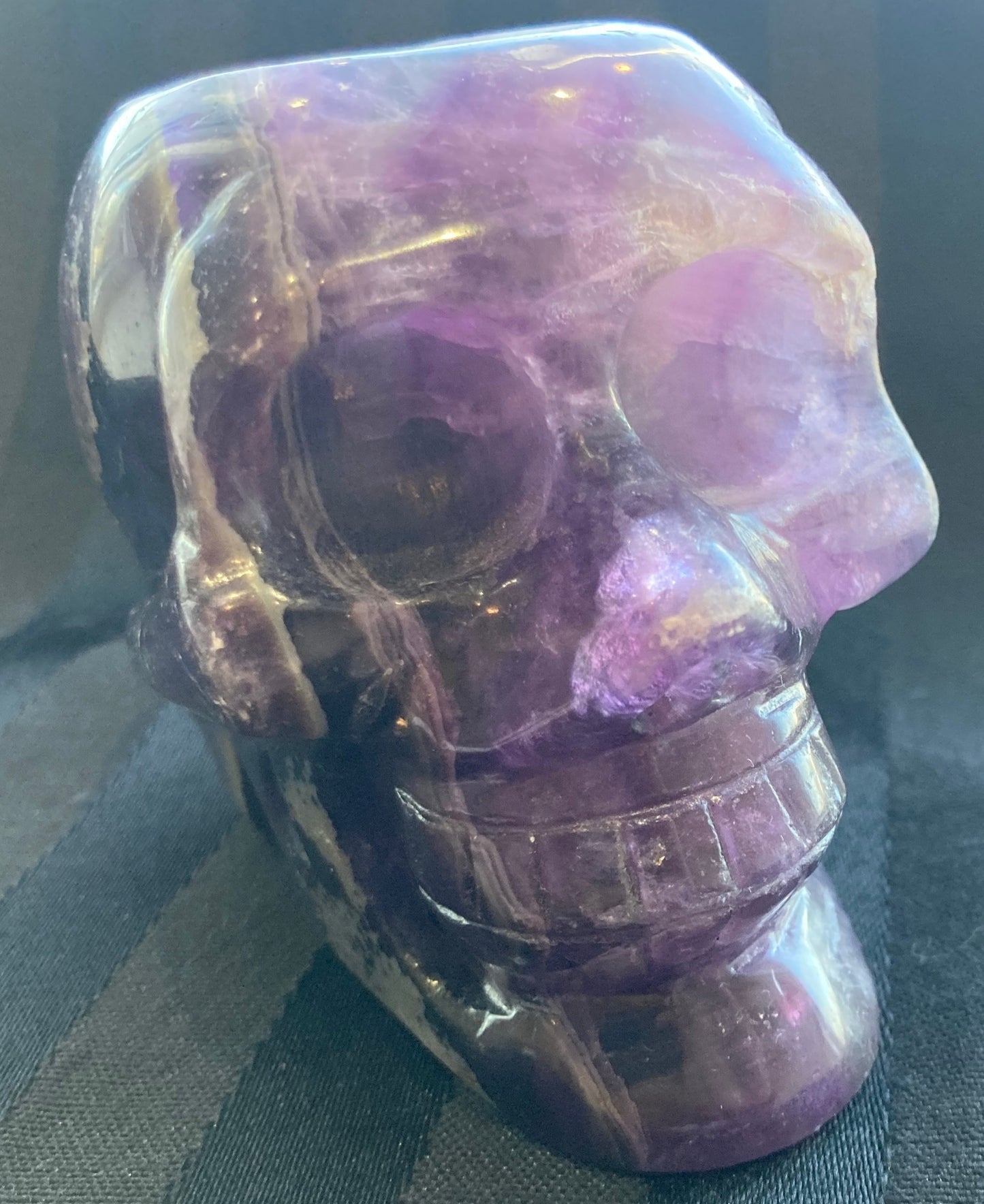 Fluorite Skull Candle Holder