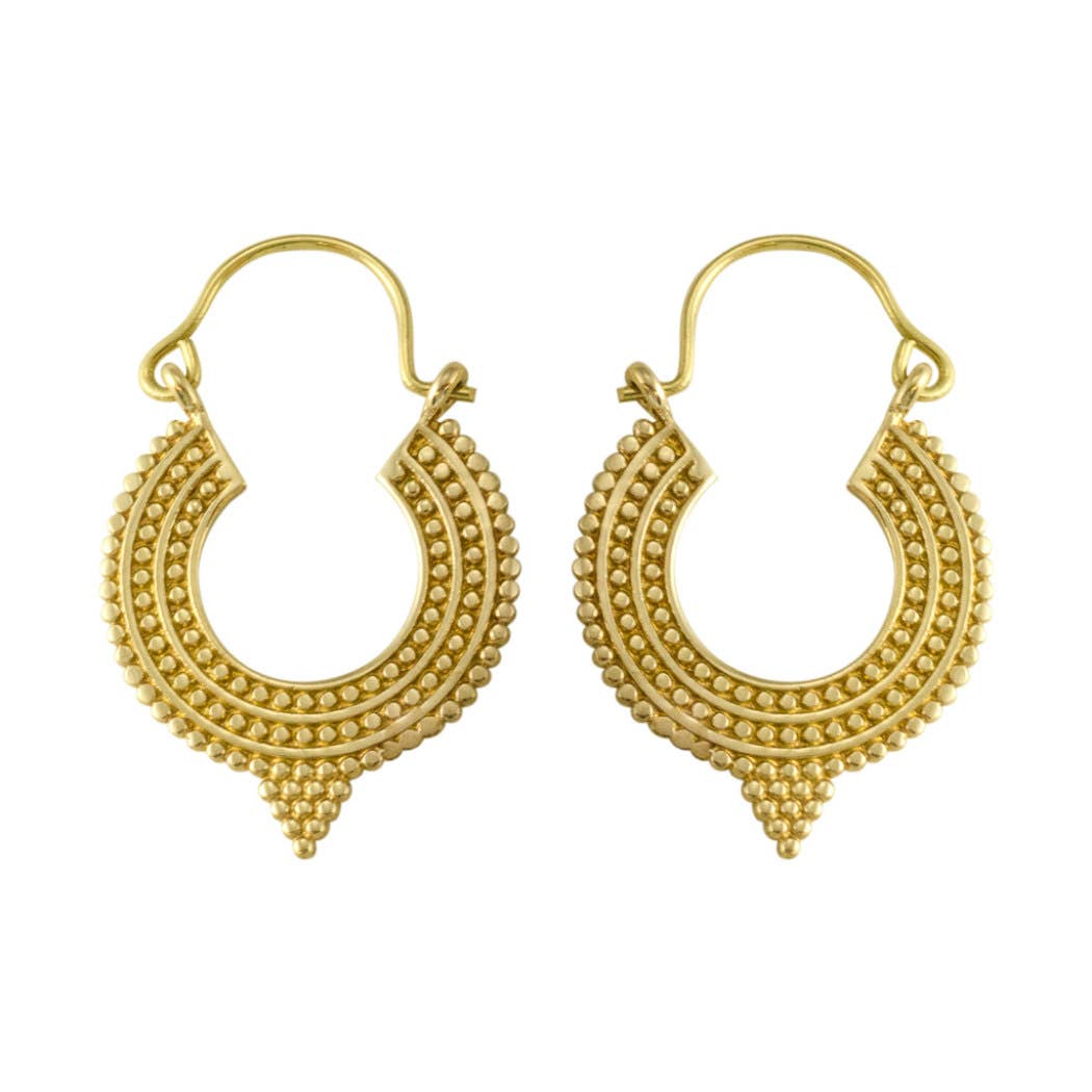 Athens Brass Hoop Earrings