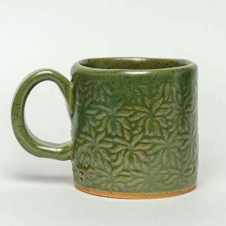 Mushroom Design Ceramic Green 10oz Mug