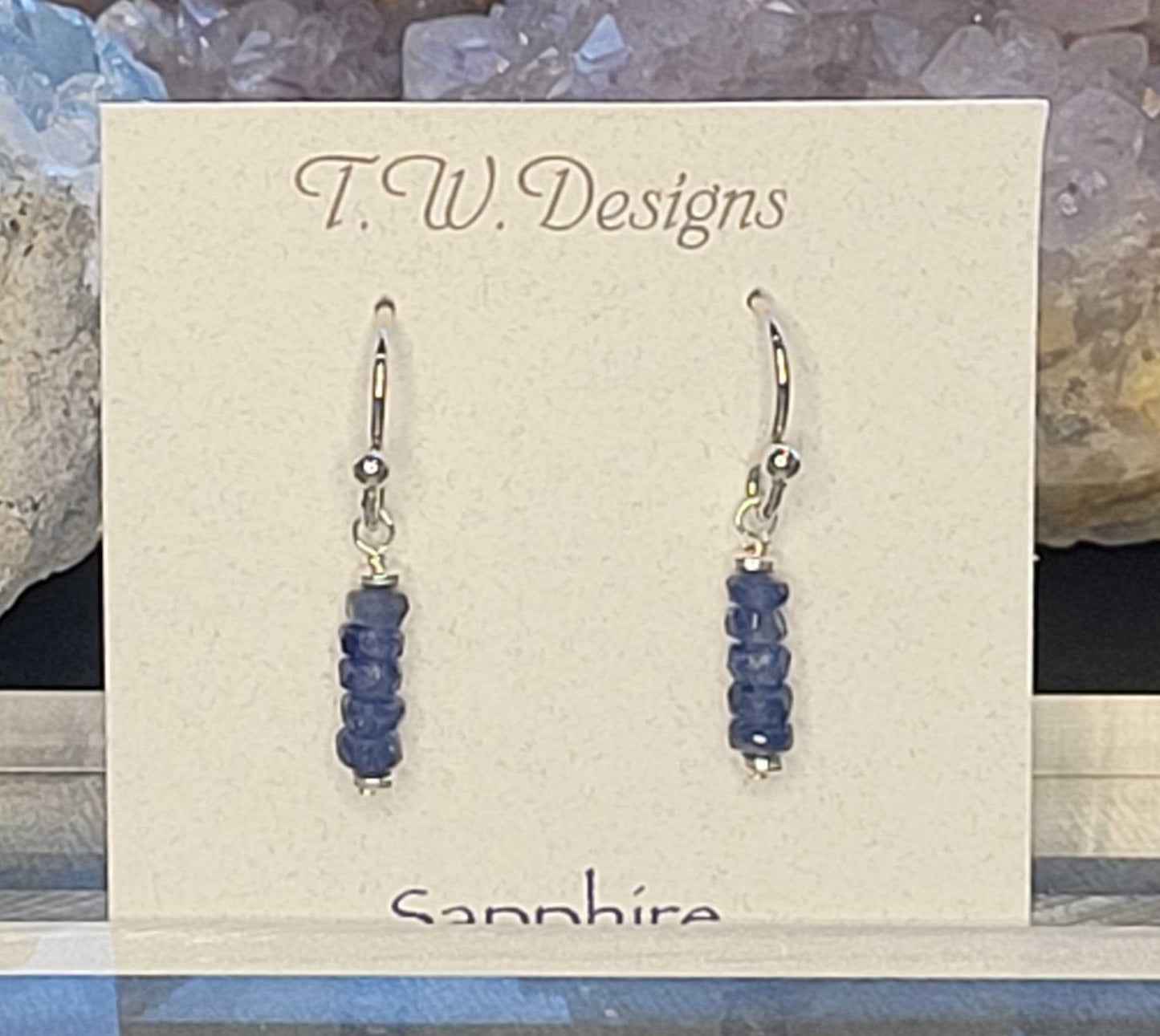 Sapphire Dangle 6~stone Earrings
