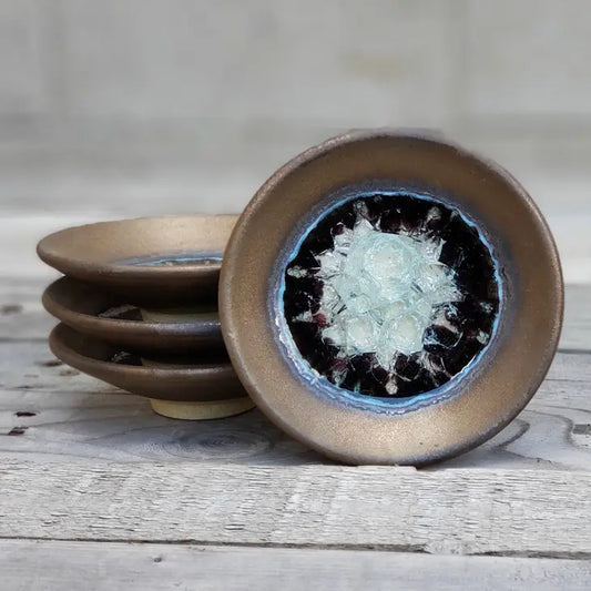 Dipping Dish - With Glass- Sienna & Black